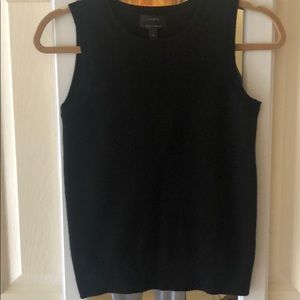 JCrew Black Sleeveless Cashmere Swearer
